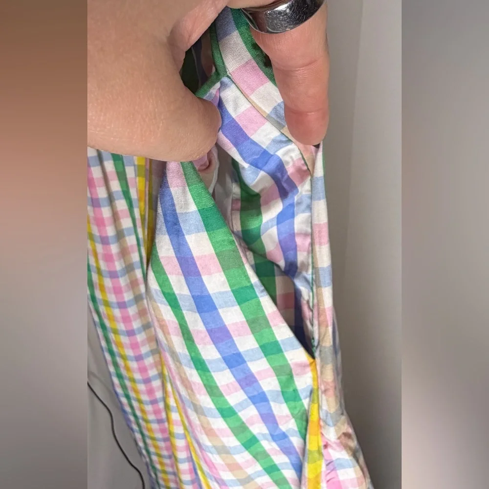 J.Crew Factory Pastel Plaid Smocked Dress | Spring Easter Dress - Picture 3 of 6